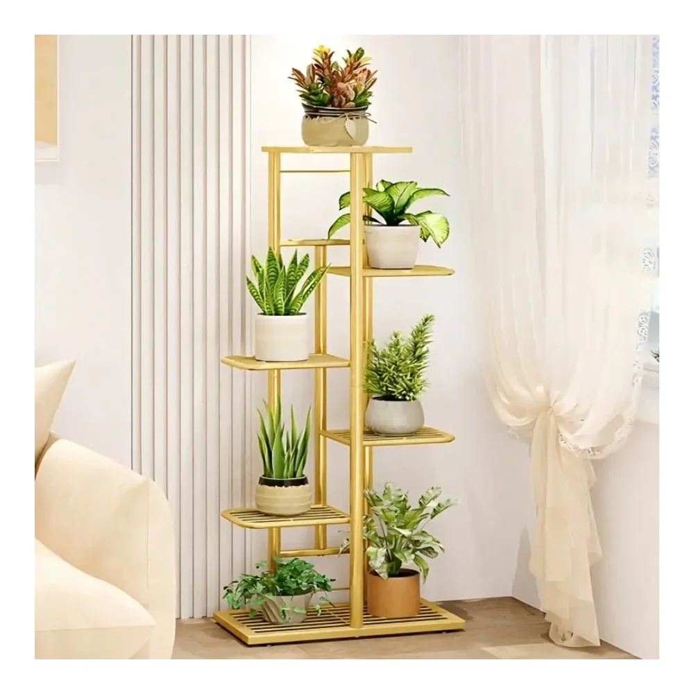 

Металлическая угловая подставка для растений Tier 7 с инструментами и перчатками для садоводства, для использования в помещении и на улице, многоярусная.