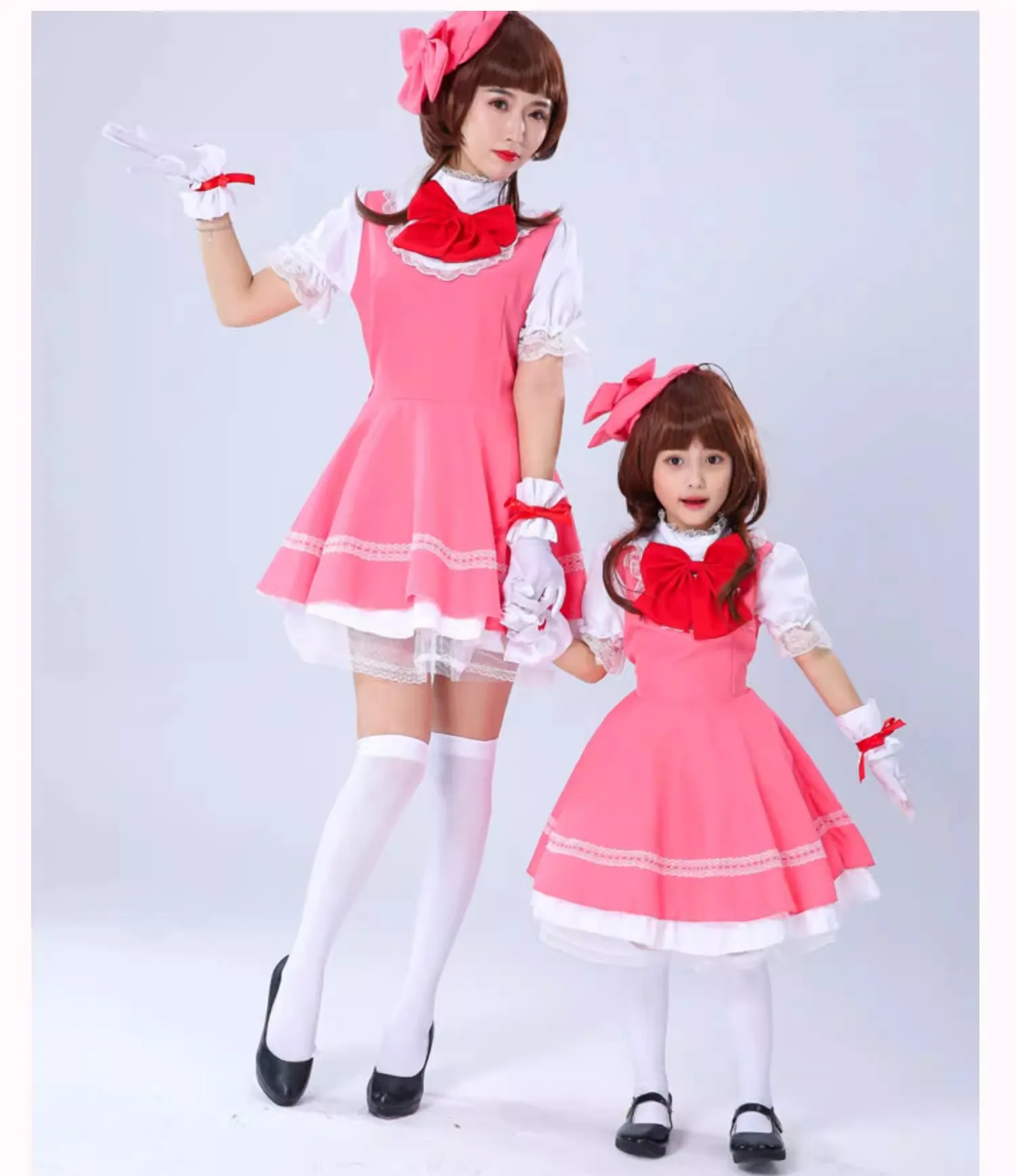 Brdwn Carcaptor Sakura Adult Womens Kinomoto Cosplay Costume Combats Uniform Apron Dress (Dress+Hat)