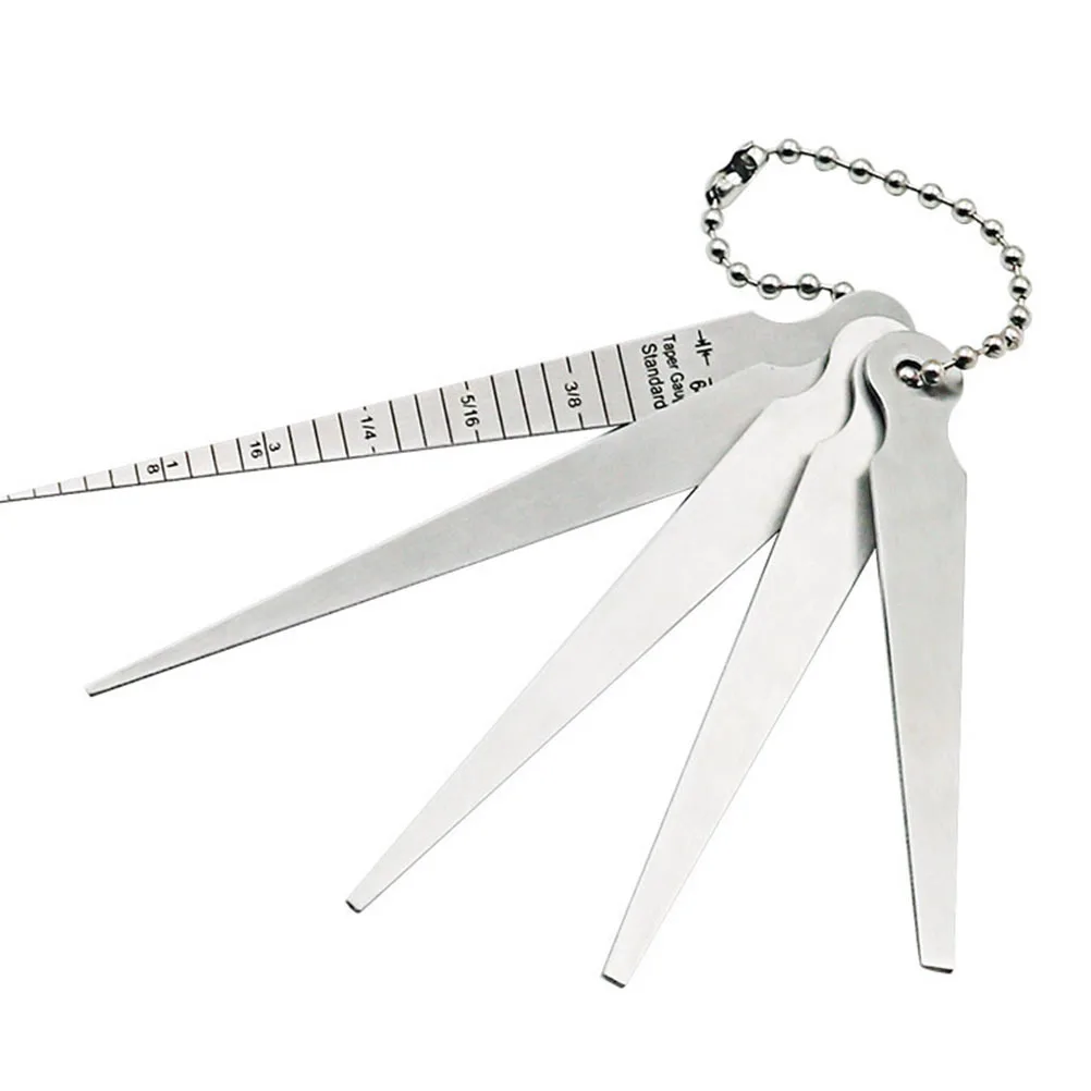 

5pcs Stainless Steel Taper Gauge 1-10Mm High Precision Wedge Feeler Gage For Aperture Measurement Lightweight Durable Tool