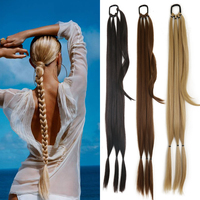 DIY Ponytail Extensions Synthetic Boxing Braids Ponytail Hair Rope For Women High Temperature Fiber Black Brown Ponytail