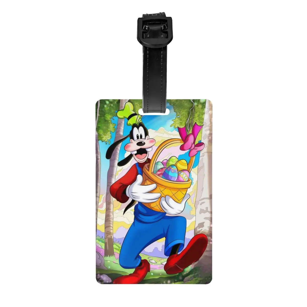 

Custom Goofy Goof Luggage Tag With Name Card Anime Cartoon Privacy Cover ID Label for Travel Bag Suitcase