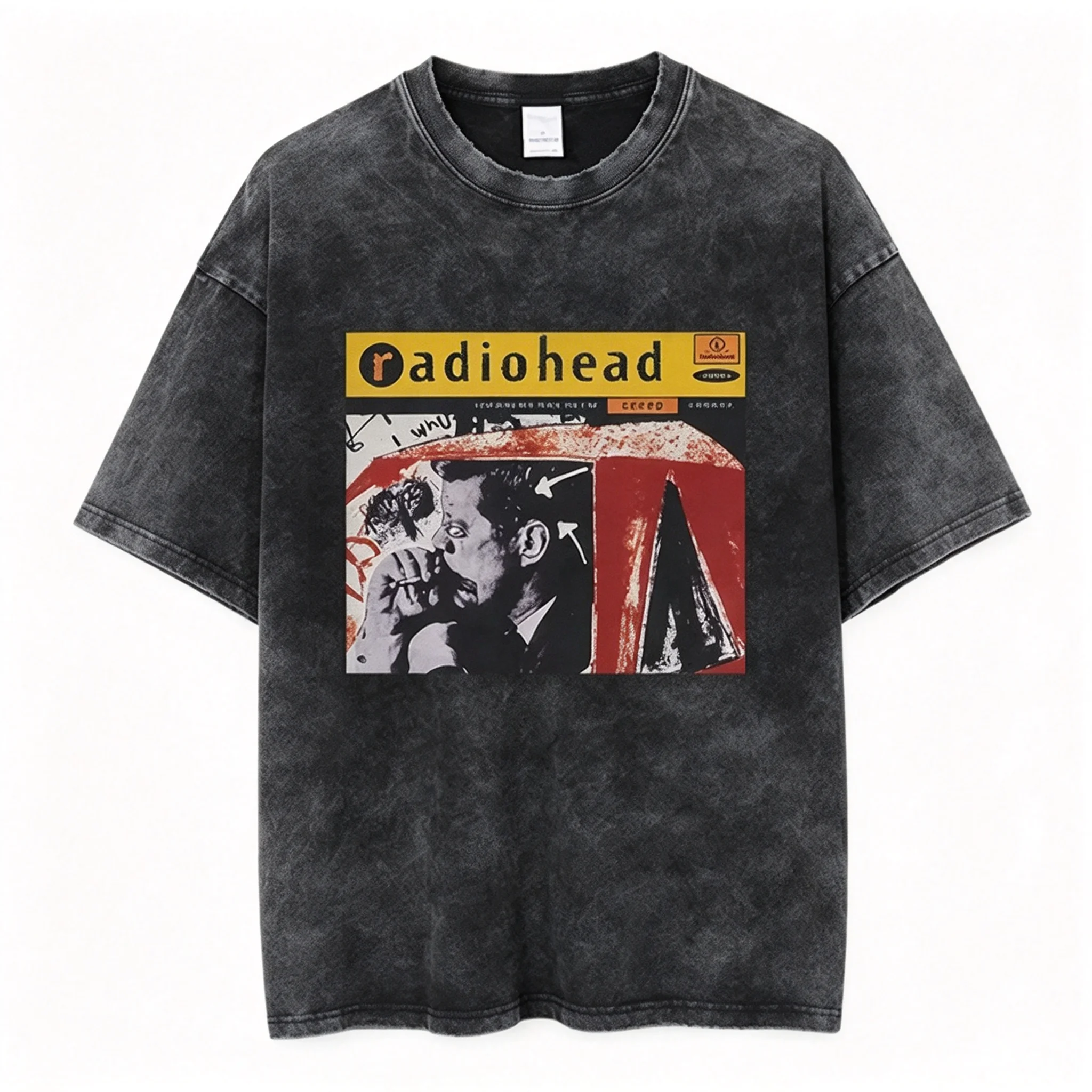 Rock Band Radiohead The Bends T-shirt - Retro Washed Short-Sleeve T-Shirt European and American Style Retro