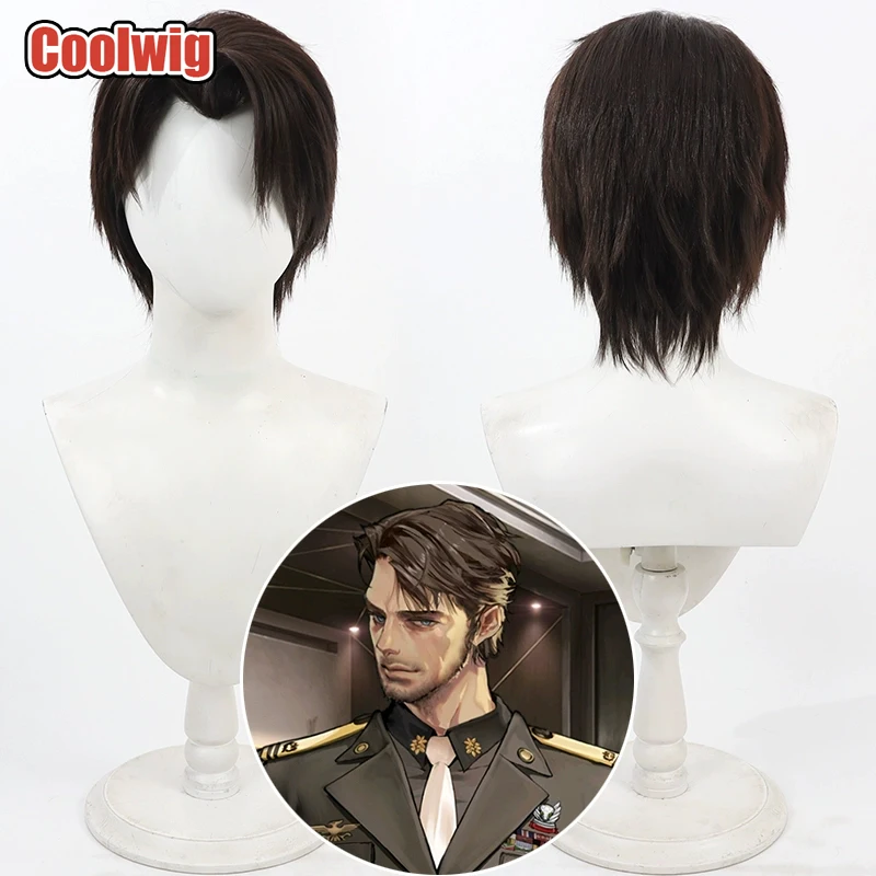 Coolwig Synthetic Hair Andersen Cosplay Wigs Game Nikke The Goddess of Victory Andersen 30cm Short Dark Brown Wig Heat Resistant