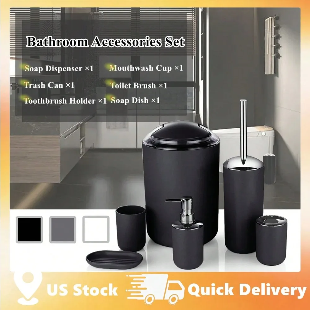 

Элитные принадлежности для ванной: современный пластиковый держатель для зубных щеток, дозатор для лосьона, емкость для мыла, урна для мусора, декор для дома