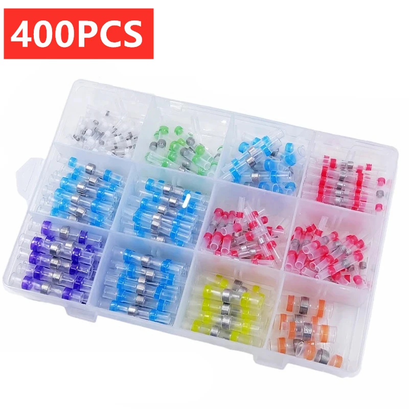 

400PCS waterproof heat shrinkable middle terminal solder ring white 75 red 150 blue 120 yellow 20 green 20 purple 10 orange 5