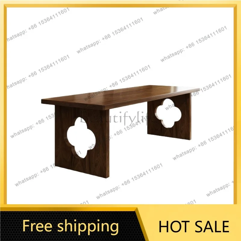 Factory Direct Sales South American Black Walnut Tea Table New Chinese Large Board Table Rectangle