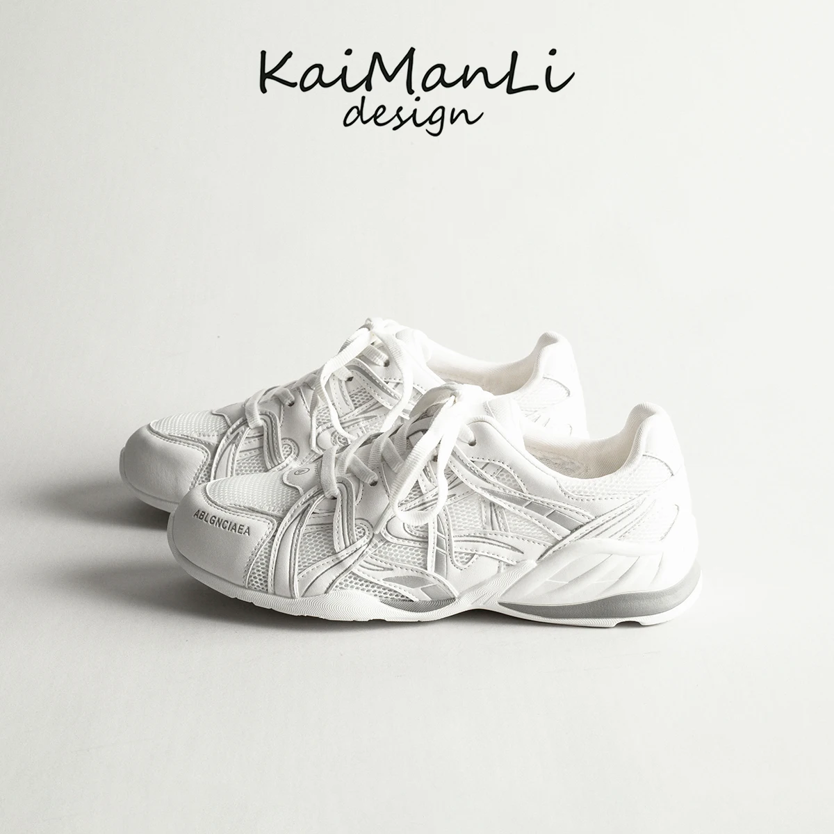 

Leather Ballet Flat Shoes Women's Casual Breathable Mesh Lightweight Sport White Shoes Leisure Dad Shoes Thick Bottom Retro