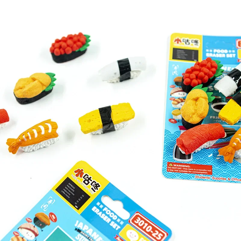 borracha sushi erasers for kids primary student premios brinde promocional papelaria kawaii pcs por lote 01