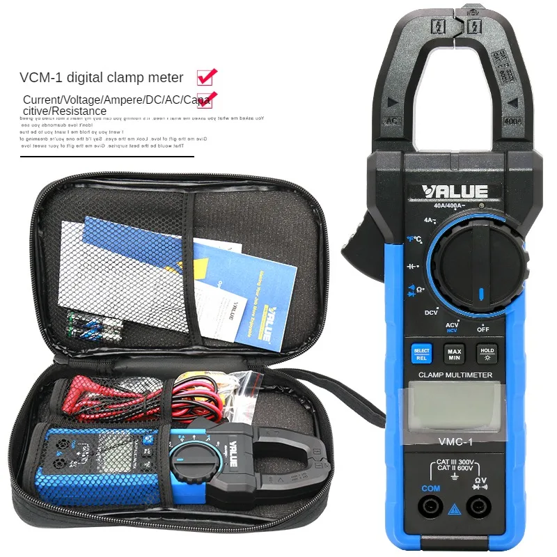 VALUE Precisie-stroomtang VMC-1 Multimeter met digitaal display Stroomtangmeter Detectie van spanningsbandtemperatuur