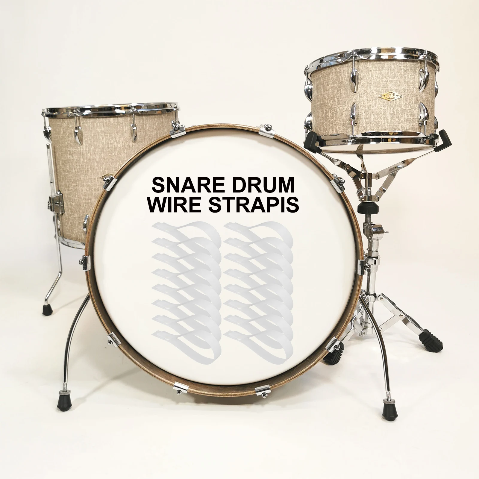 

20pcs Wire Straps Durable Bass Drum Strap Spring Tension Mounting System Fixing Snare Drum Accessories Rope PET Material