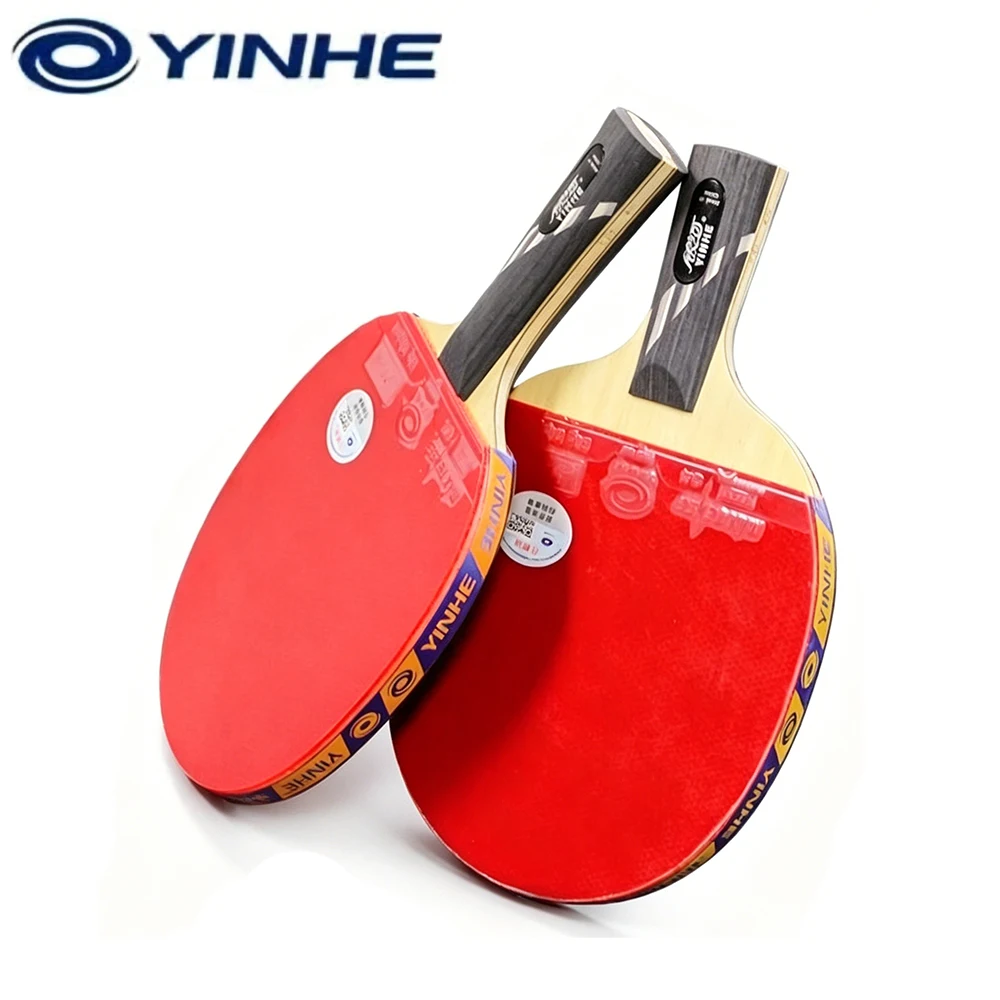 Professional YINHE 10 Star Table Tennis Racket Original 7-Ply Wood Carbon Offensive Ping Pong Racket