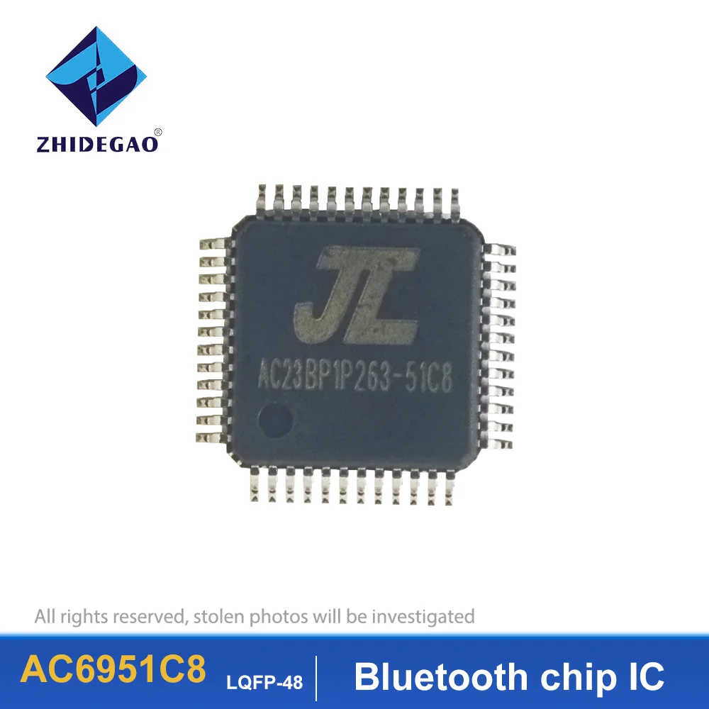 AC6951C8 LQFP-48  Bluetooth chip IC MCU CPU Black  Brand New