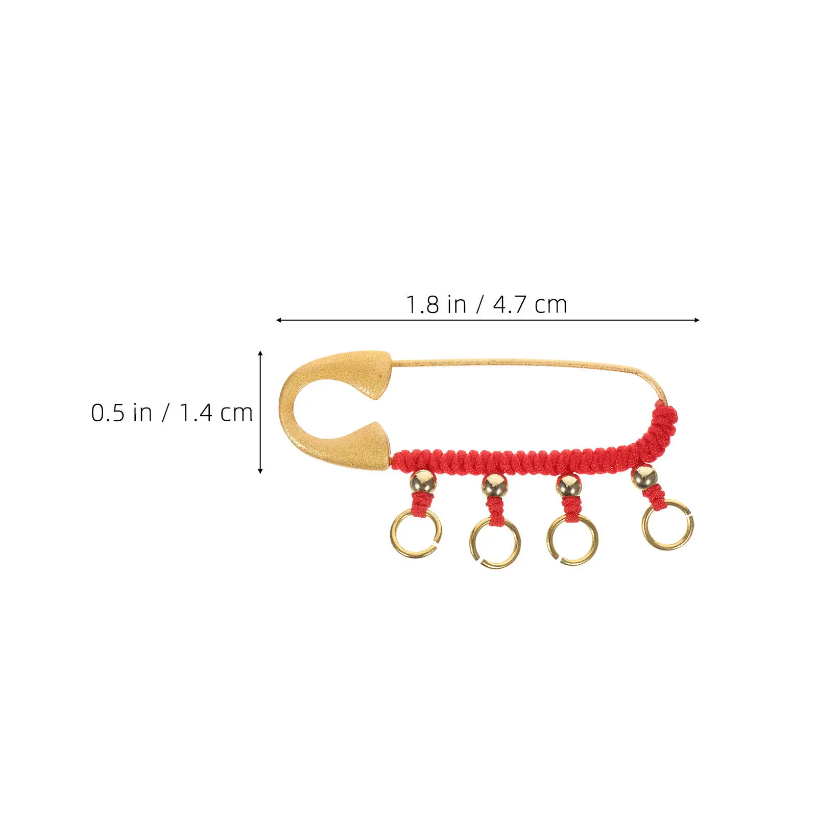 2Pcs Pregnancy Safety Pin Brooch Brass Vintage Amulet Red Rope Protection Safety Diaper Pin Brooch Jewelry