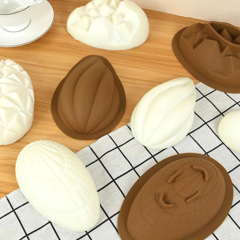 3D Egg Shape Silicone Chocolate Mold Homemade Fondant Pastry Cake Baking Mold Birthday Easter Baking Tool