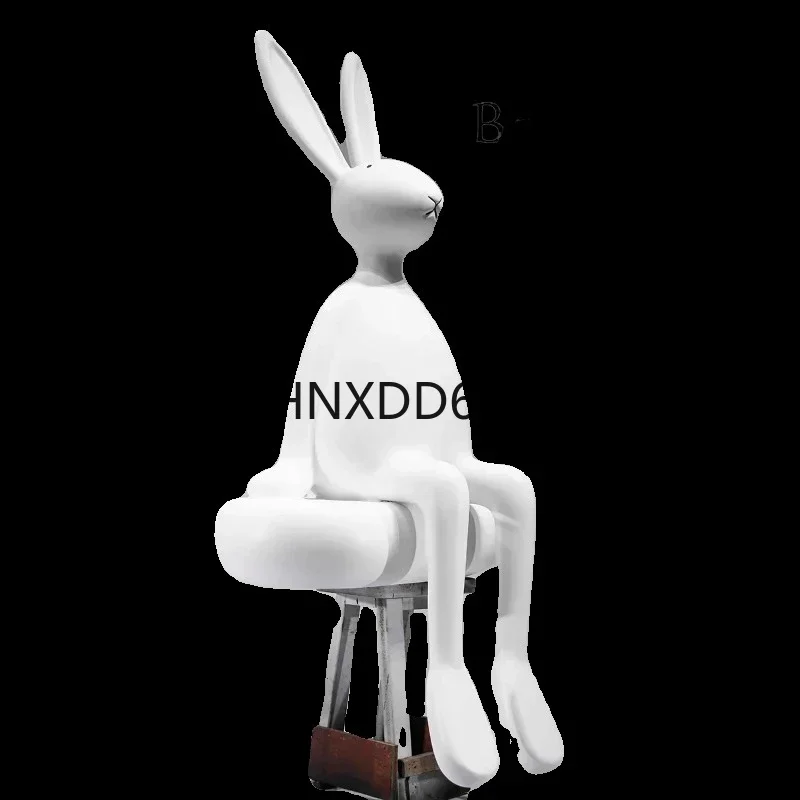 Creative cartoon sitting long-eared rabbit ornament, living room TV cabinet, front desk entrance decoration