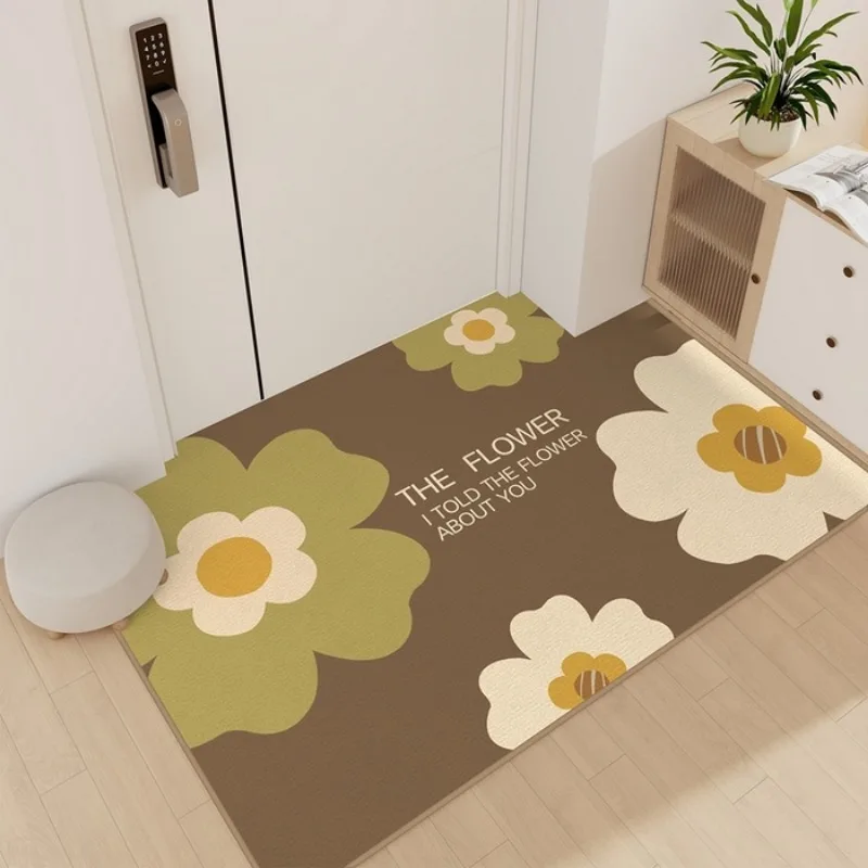 Door foot pad crystal velvet carpet door entry door carpet dirt-resistant home entry non-slip mat