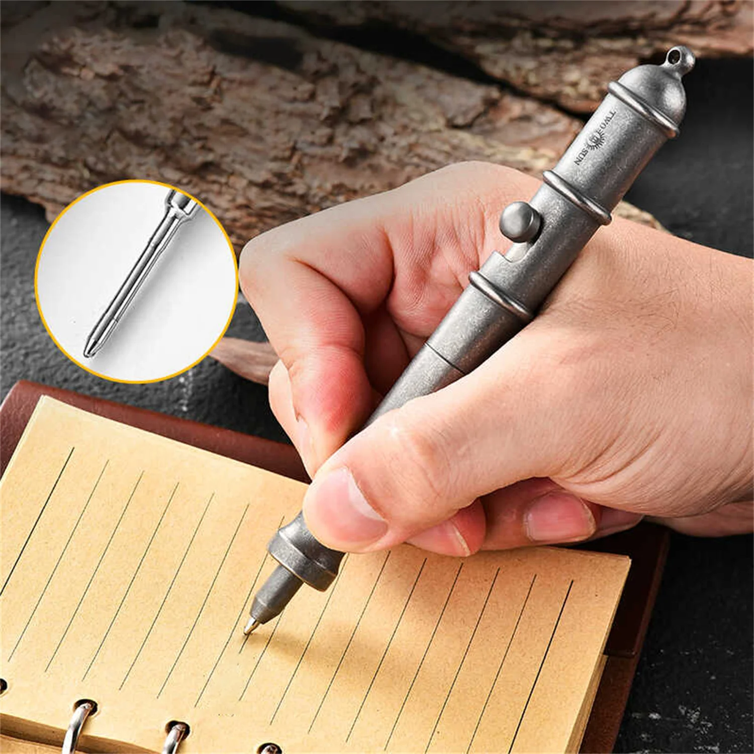 TC4 Titanium Tactical Pen EDC Retro Gun- Bolt Neutral G2 Signature Pen Personalized Stationary