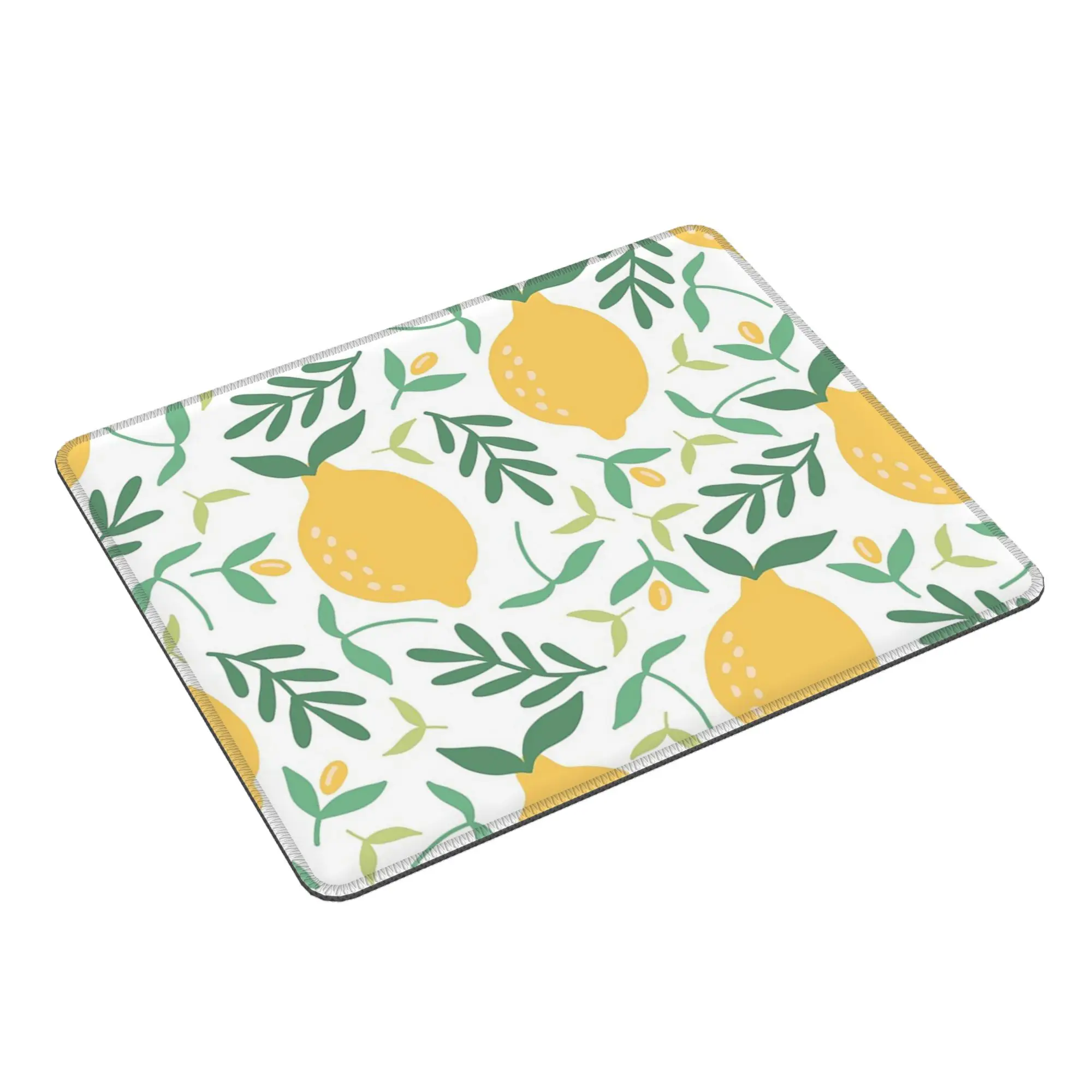 Vibrant Lemon And Leaf PatternMouse Pad Computer Keyboard Mouse Mat Gamer PC Laptop Desk Mat Office Accessories Table Mats