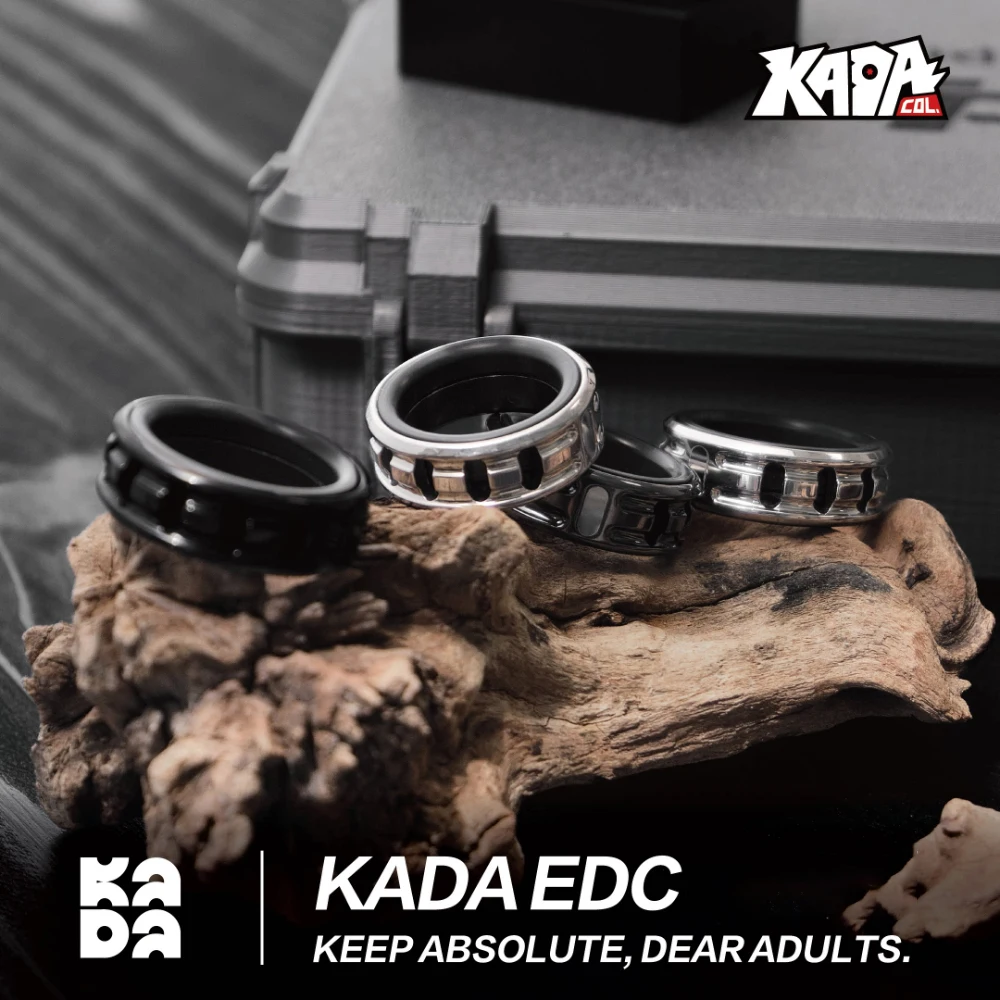 KADA EDC FORTUNE Mechanical Hollowed-out Dual-track Ring Spinner Office Desk Accessories Anxiety Toys Ring