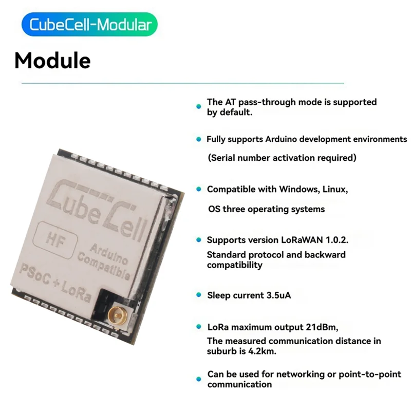 

Модуль узла Lora серии Durable-Cubecell с поддержкой чипа SX1262 и ASR6502 для связи Arduino и Lorawan Protocol, Cub