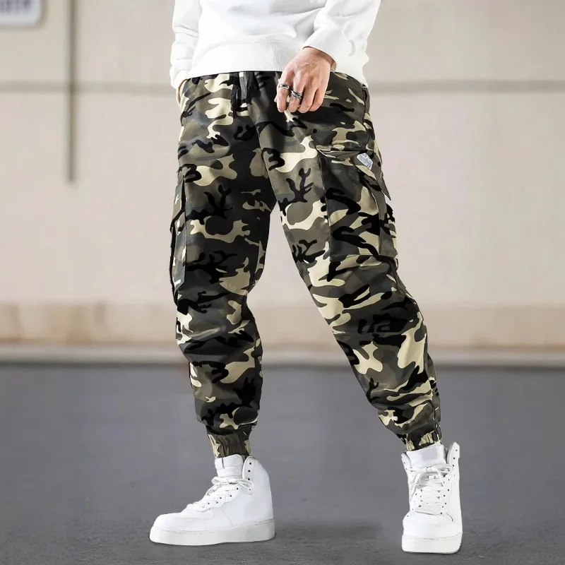 

Мужская модная камуфляжная рабочая одежда с боковыми карманами, повседневные длинные брюки стандартной посадки, мужские брюки для активного отдыха, мужская одежда