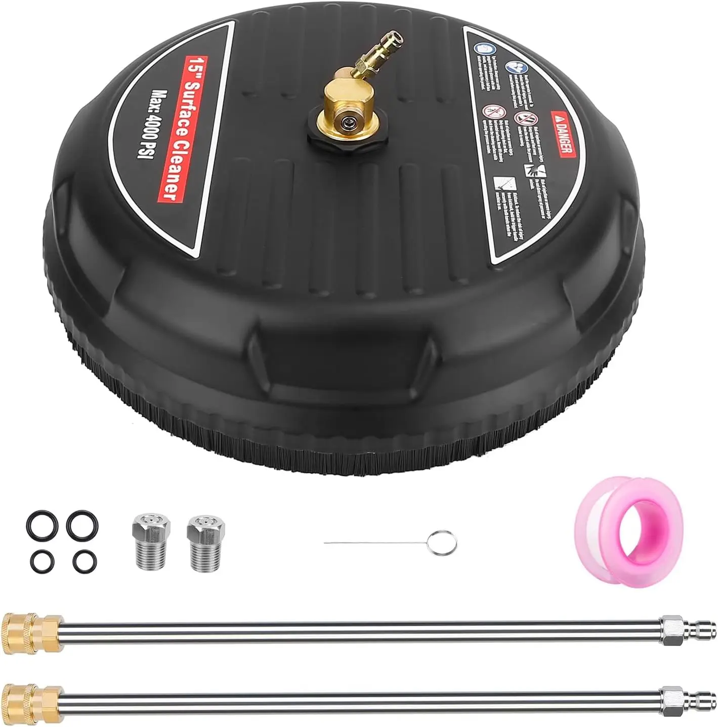 

Очиститель поверхностей мойки высокого давления 15 футов, 4000 фунтов на квадратный дюйм, быстроразъемное соединение 1/4 дюйма, 2 удлинителя для подъездных дорожек, тротуаров, патио