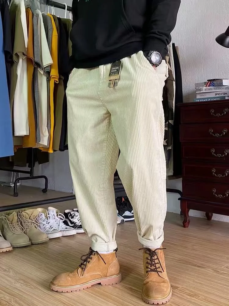 

Мужские вельветовые брюки в американском ретро-стиле, прямые, свободные, универсальные, повседневные, для работы, длинные, осень-зима