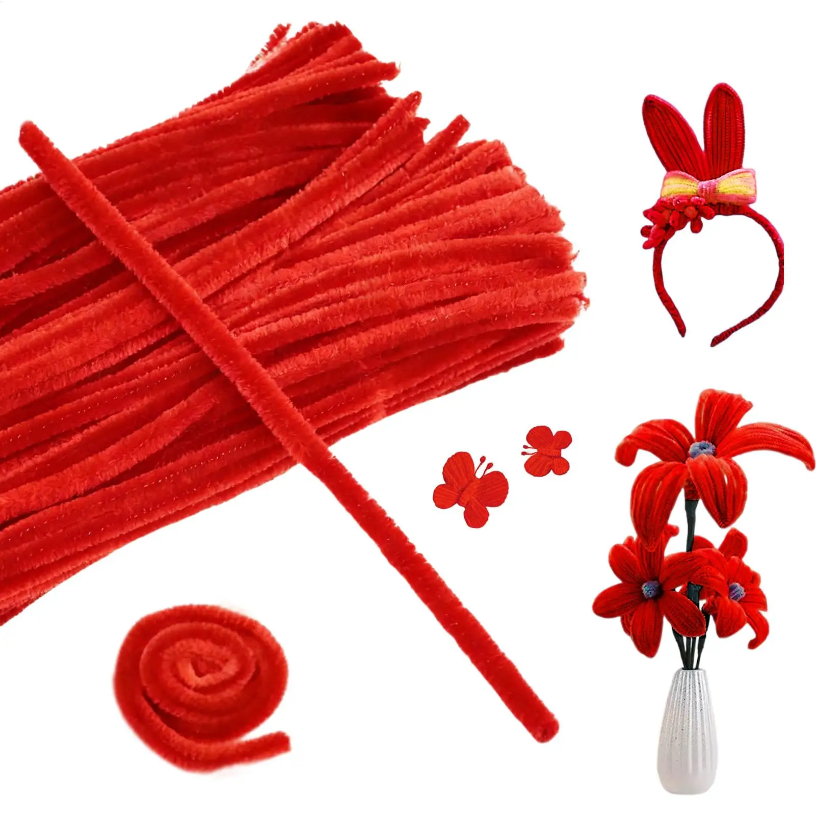 Chenille Stem Pipe Kids DIY Creative Toys Chenille Sticks Cleaners Kindergarten Educational Handmade Material Plush Strips