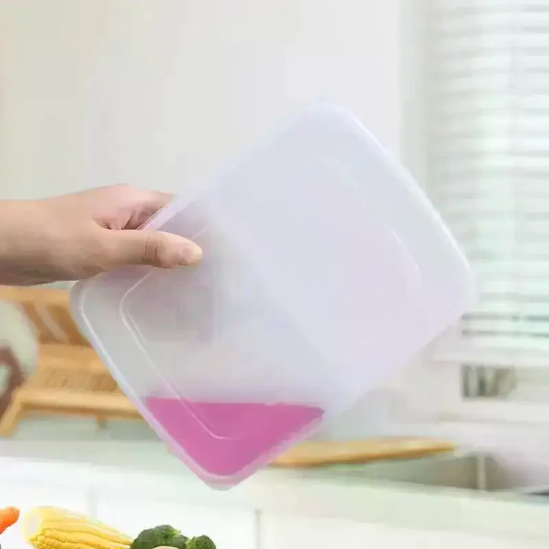 Refrigerator Meal Storage Box: 2/4Pcs Food Grade Sealed Crisper With Four-Compartment