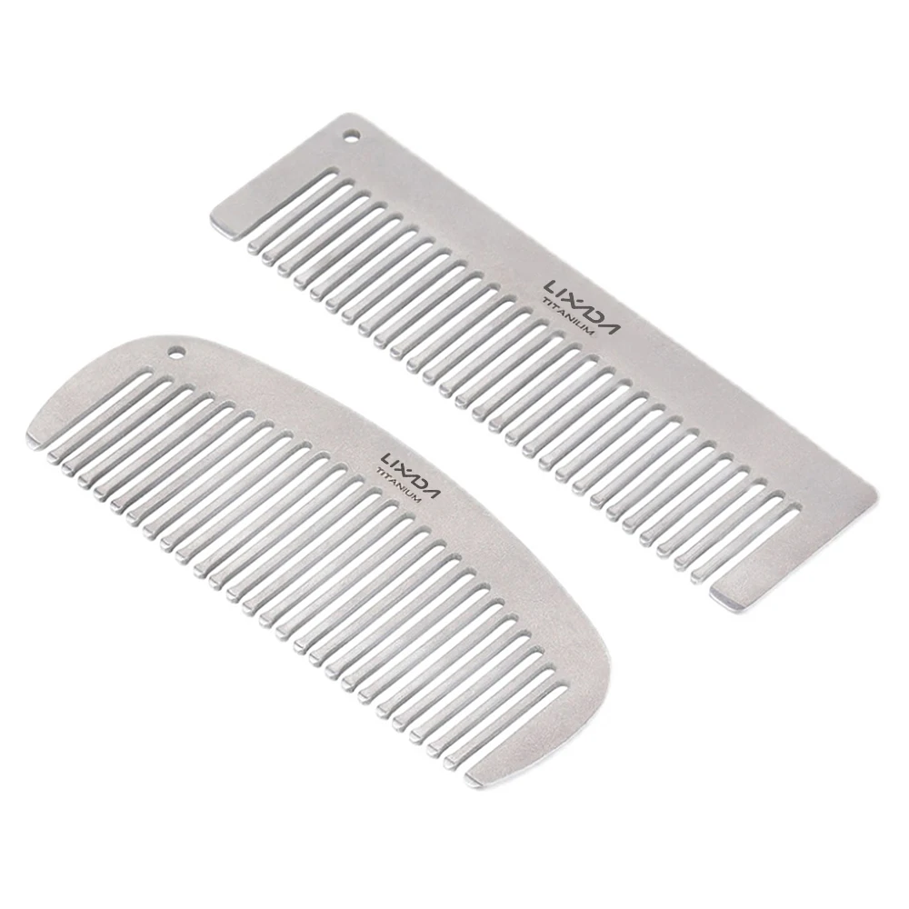 Lixada Titanium Comb Anti-Static Hair Beared Comb Pocket Comb Slim Titanium Hair Salon Professional Haircut Men's Flat Head Comb