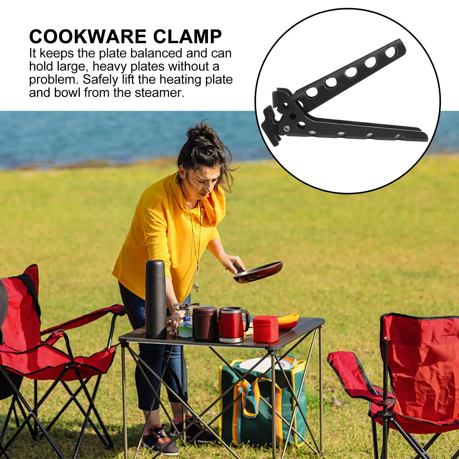 

Antiscald Pot Holder Gripper Clip for Hot Dishes Plates Bowls Steamer Camping Accessories Hightemperature Resistant Kitchen Tool