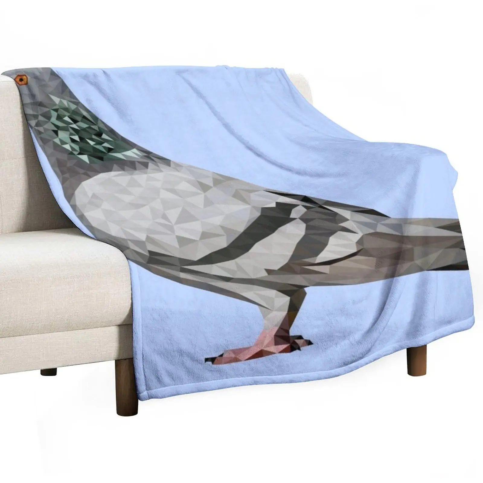 Pigeon - Low Poly Throw Blanket Vintage manga Blankets