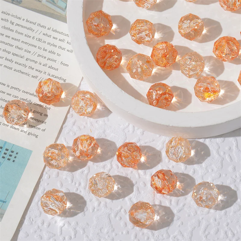 10mm Multi Faceted Crystal Explosion Beads Octagon Beads Loose Spacer Beads For DIY Jewelry Making Bracelet Necklace Accessories