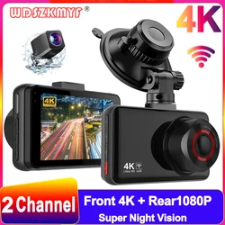 Car Dvr 4K fotocamera anteriore e posteriore Dash Cam per auto WIFI per videoregistratore del veicolo telecamera per retromarcia Monitor di parcheggio scatola nera