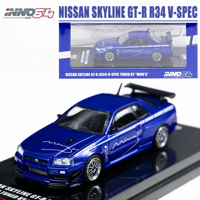 

INNO 1/64 NISSAN SKYLINE GT-R R34 V-SPEC Alloy Toy Diecast Metal Model Gift