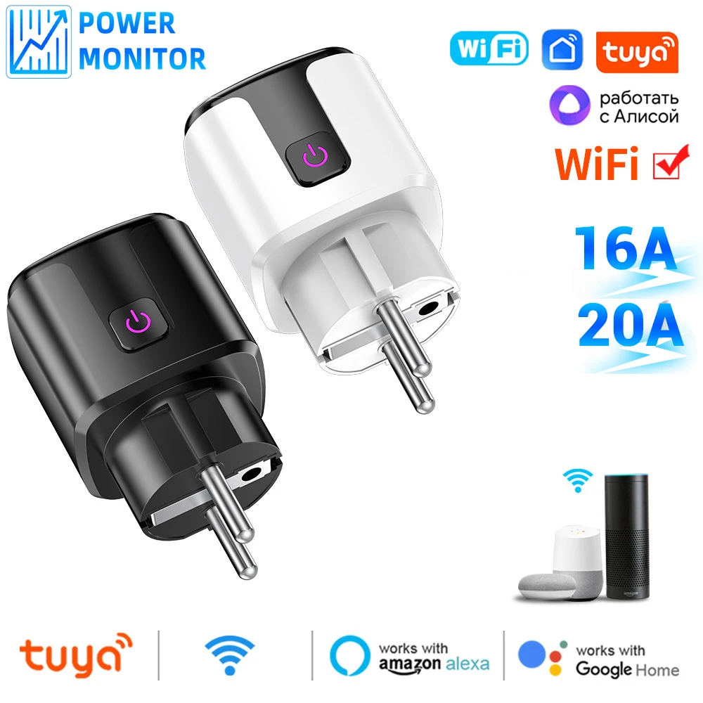 

16A/20A Graffiti WiFi smart socket can be remotely controlled via mobile APP with a timer and language switch