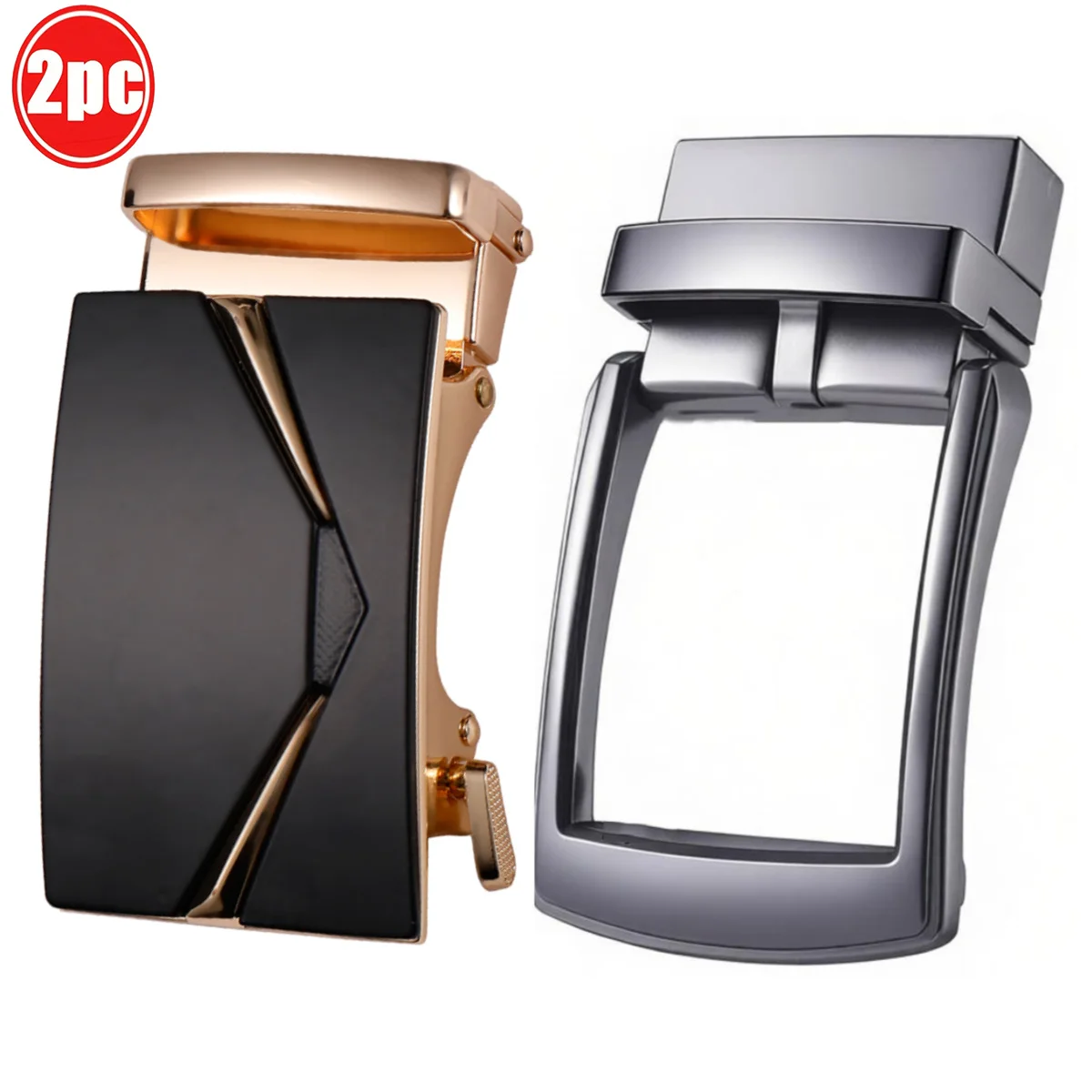 

Мужская автоматическая пряжка для ремня, 2 шт., простой квадратный дизайн, четкие линии, подходит для классического делового стиля.