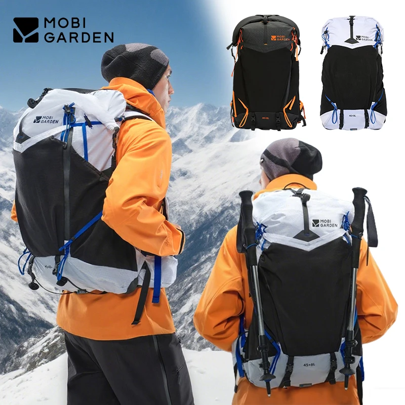 

Рюкзак для походов MOBI GARDEN Dyneema 3D 45+8 л с роллтопом и застежкой-молнией, для активного отдыха, альпинизма и путешествий, прочный, водонепроницаемый.