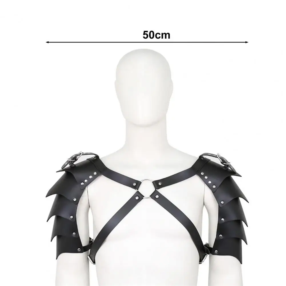 Pasek ze sztucznej skóry męskie zbroje na ramię średniowieczny Steampunk kostium wikinga wojownik rycerz osłona na ramię akcesoria Cosplay
