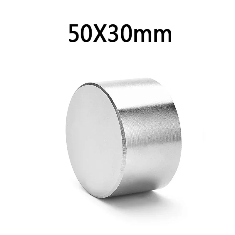 1PC 50x30mm duża gruba okrągły silne magnesy 50mm X 30mm stały tarcza z magnesem neodymowym 50x30mm N35 magnes ziem rzadkich 50*30mm