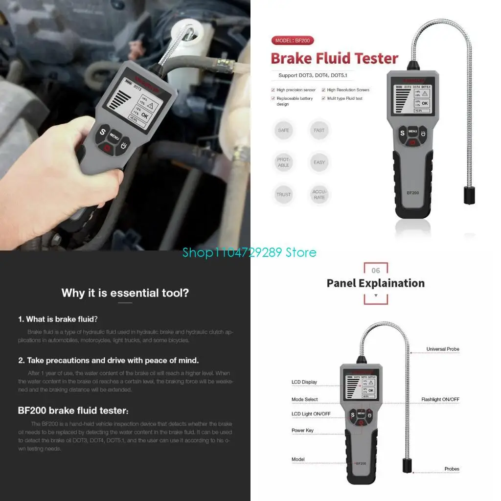 

12 В автоматическое тестирование тестирования тормозного масла DOT3 DOT4 DOT5.1