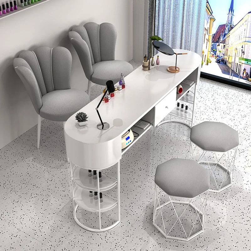 Modern Simple Nail Tables Metal Legs Aesthetictable Makeup Fashion Nail Tables Manicure Mesa Manicura Salon Furniture