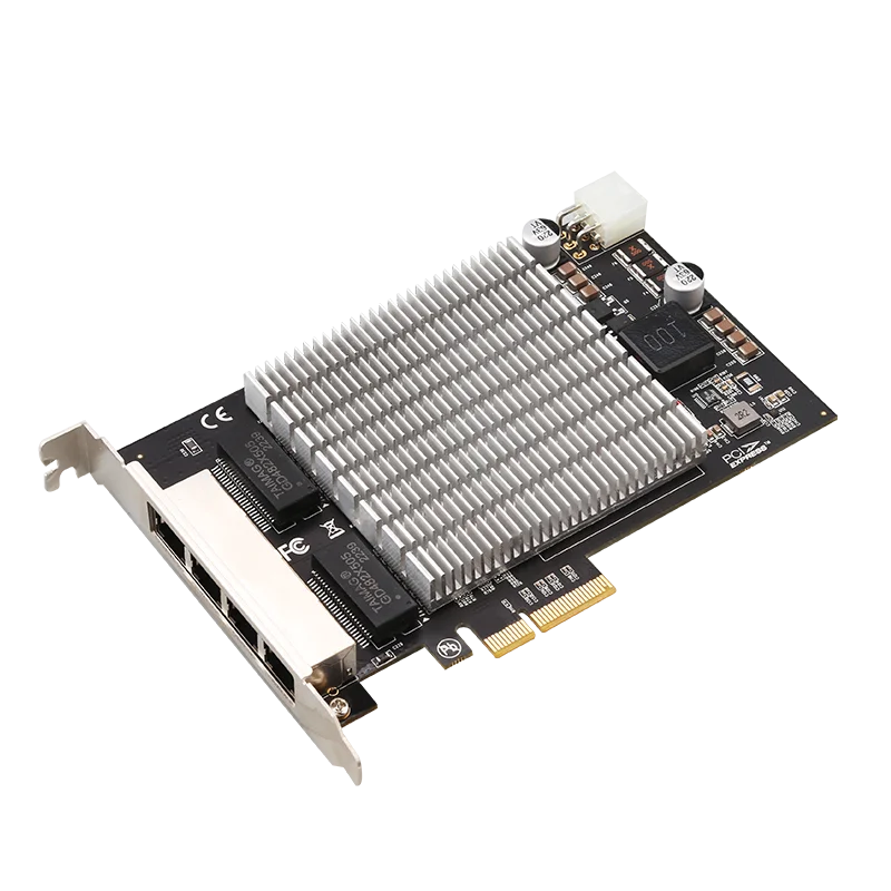 2.5G Gigabit 4 Port PoE Network Card Quad Port Industrial Camera Image Acquisition Card Vision Frame Power Supply I226 Chip 2500