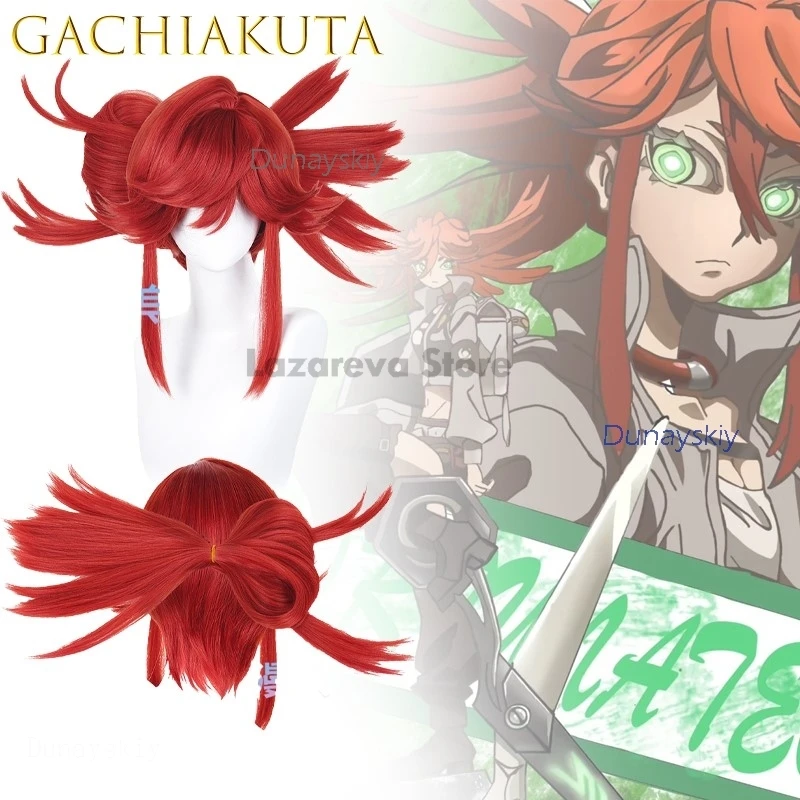 حدث disfraz المرأة أنيمي GACHIAKUTA Riyo شعر مستعار تأثيري فروة الرأس قبعة أنيمي الزي عالية الجودة تمويه