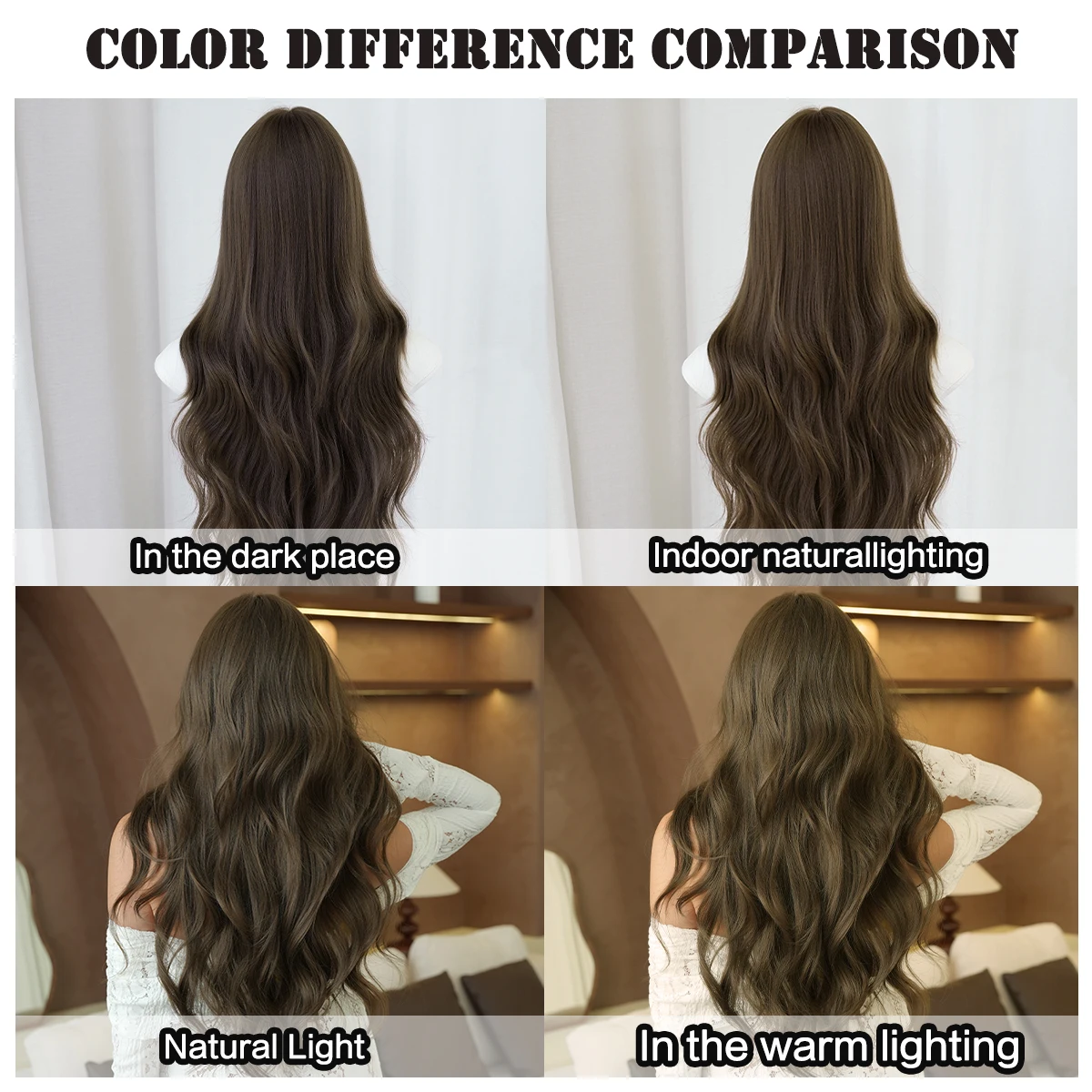 PARK YUN Long Wavy Light Brown Wigs For Women 30 Inch Wave Wig Natural Looking Synthetic Fiber Fashion Wig For Daily Party Use image 5