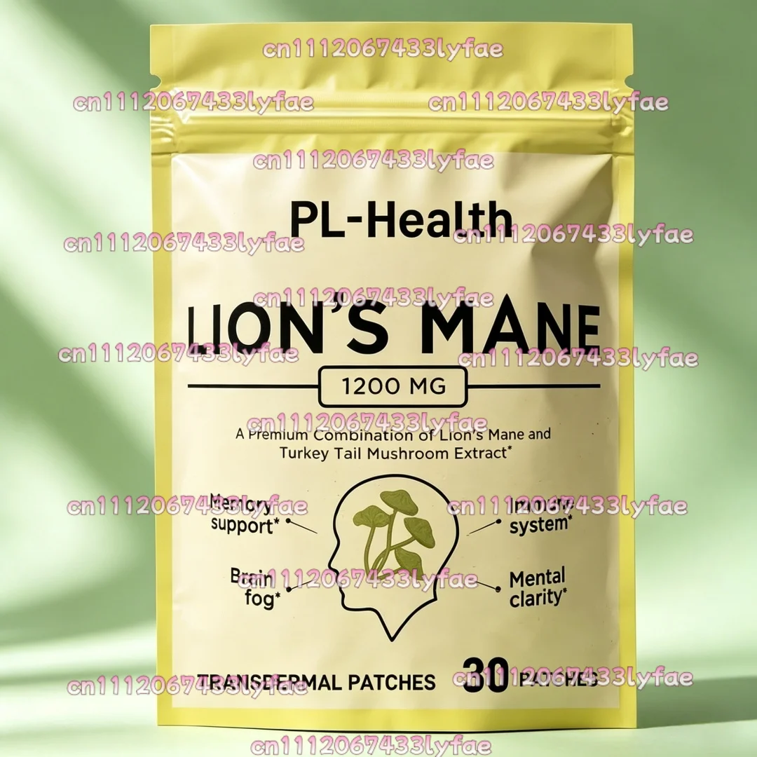 30 Patches Lions Mane Transdermal Patches with Turkey Tail – Focus, Memory, Nerve Function, & Immune Support