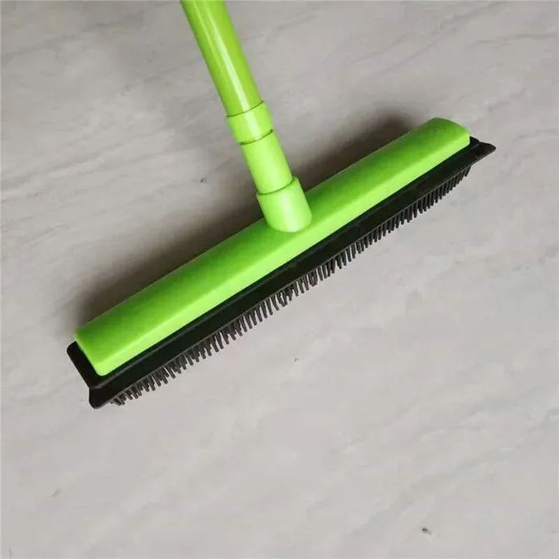 Non-Stick Hair Removal Tpr Rubber Broom Dust Scraper Telescopic Scraper Scrubbing Floor Lazy Hands-Free Broom 2023 New