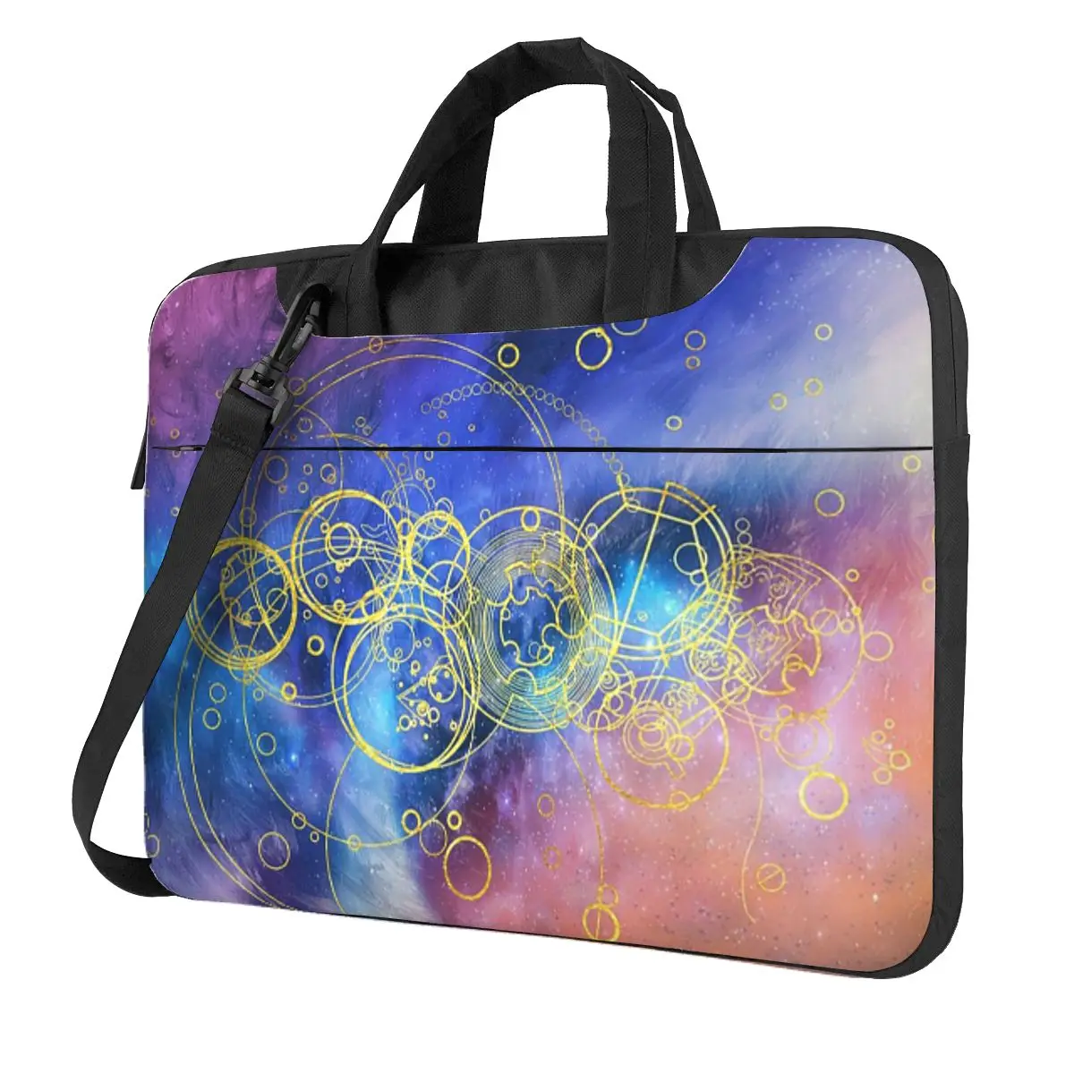 

Time Lord Writing (vortex Hues) Crossbody Laptop Bag Case Computer Bag 13 14 15.6 Inch Notebook Pouch for Macbook Pro Lenovo