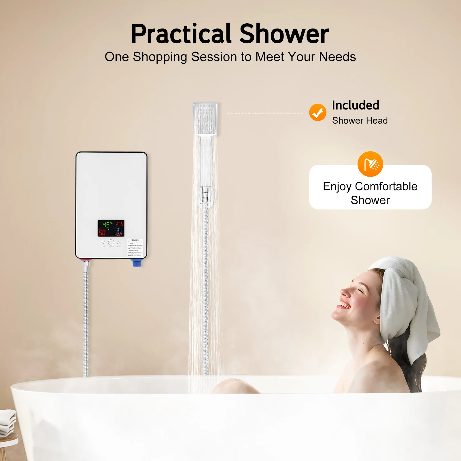 

Многосценный белый безрезервуарный электрический водонагреватель — входной фильтр для чистой воды и стабильной работы на 0,02-0,6 МПа, идеальный праздник