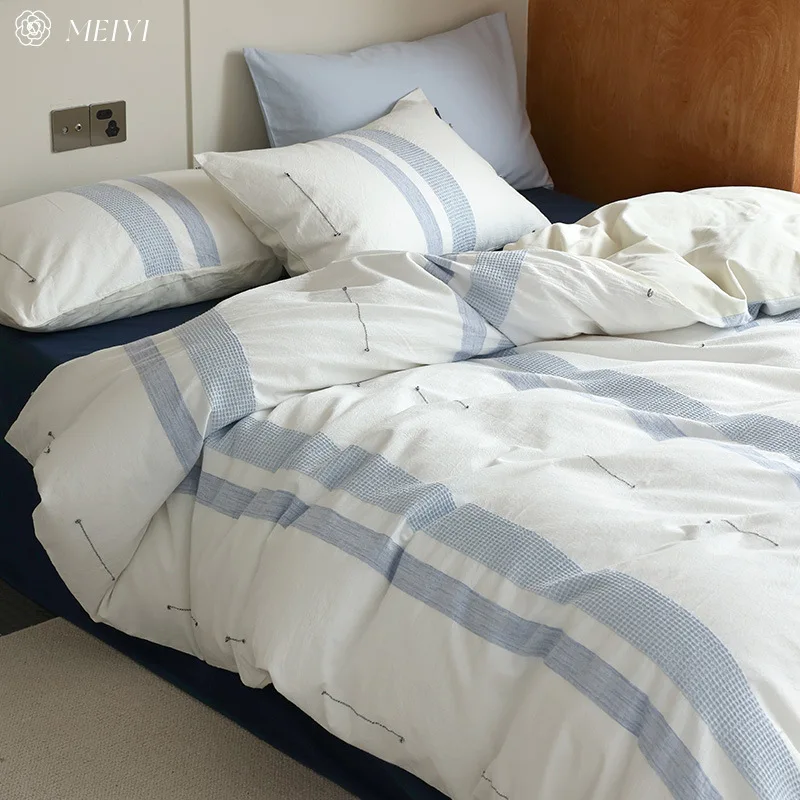 

Настраиваемый комплект из супермягкого вафельного хлопкового простыня класса A из четырех предметов